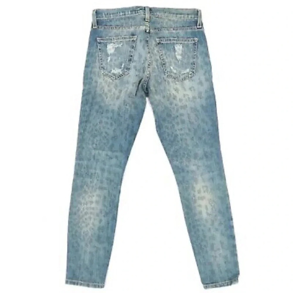 Current/Elliott The Stiletto Jeans in Denim Leopard Destroy Size 30 - Picture 4 of 15